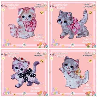 ตัวติดตกแต่ง DIY ไม่มีกาว CAT COLLECTION ตัวรีดติดกระเป๋ากระจูด กระเป๋าสาน กระเป๋าผ้า ตัวรีดติดกระเป๋า