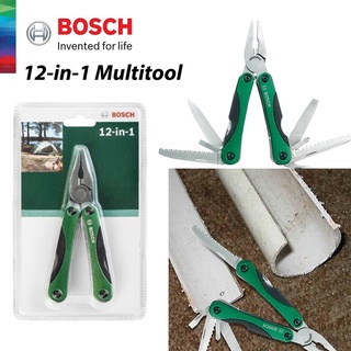 BOSCH 12 in 1 Multi Plier Stainless Steel Multitool Wire Stripper Crimping tool Knife Cable Cutter