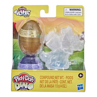 Play-Doh Slime Dino Crew Eggs and Dinosaur Bones Triceratops Toy with HydroGlitz Compound, Non-Toxic