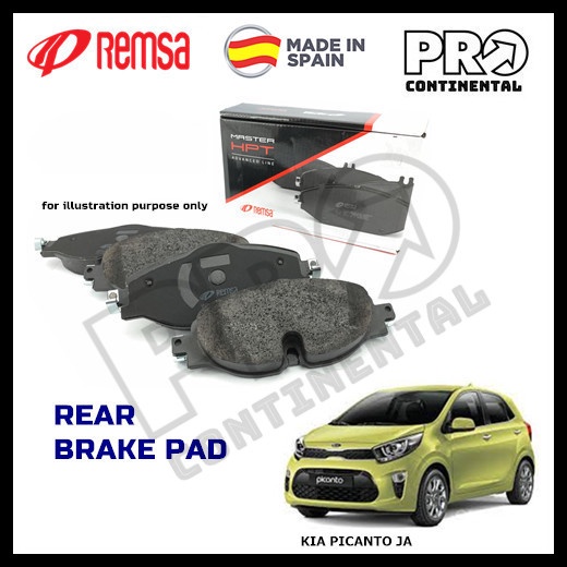 REMSA KIA PICANTO JA 2017-2022 650oC แผ่นรองเบรกด้านหลังสูง