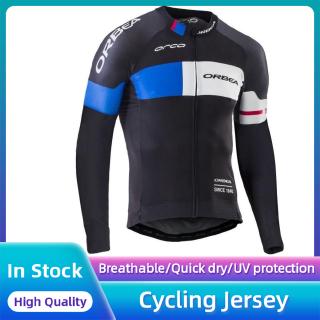 【มีสินค้า】Mens Orbea Team Pro Cycling Long Sleeve Jersey NEW Racing Downhill Mountain Bike Motorcycle Casual Apparel