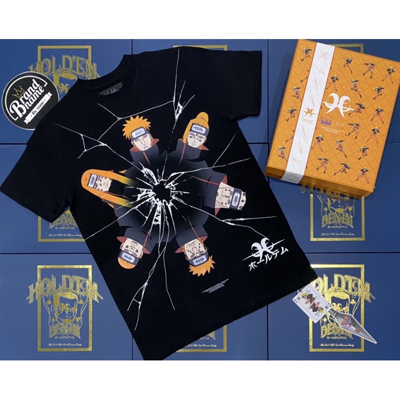 ✅พร้อมส่ง ของแท้ล้าน%✅Hold’em X Naruto collection  Hold’em Pain & Tobi tee (เพน 6 วิถี)