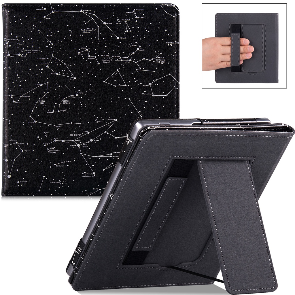 Kindle Oasis Case (7 inch - Oasis 9th/10th Generation) - PU Leather Protective Cover with Hand Strap