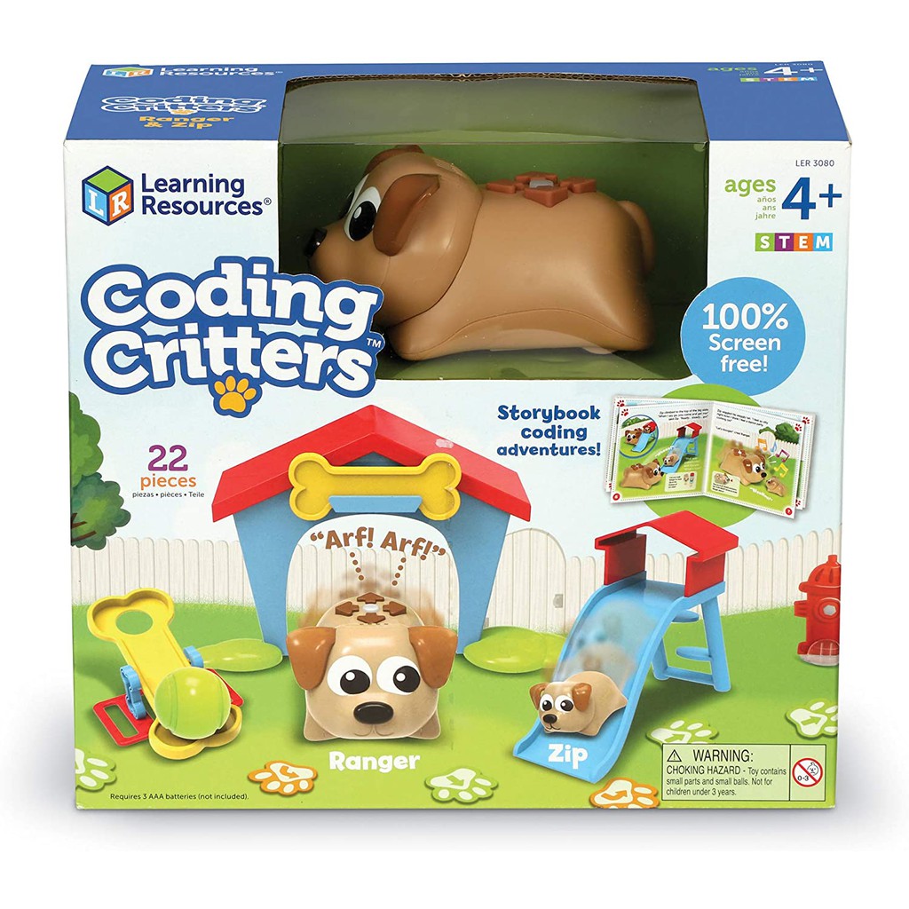 Learning Resources, Coding Critters Ranger & Zip STEM ชุดออกแบบโค้ดดิ้งกิจกรรมน้องหมาผจญภัย ของเล่นเด็ก 4 ปีขึ้นไป