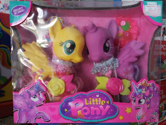 You Beauty Pony โมเดลตุ๊กตาม้าโพนี่ Pinkie Pie สีชมพูตัวใหญ่ + สีเหลืองตัวใหญ่ คู่กัน