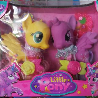 You Beauty Pony โมเดลตุ๊กตาม้าโพนี่ Pinkie Pie สีชมพูตัวใหญ่ + สีเหลืองตัวใหญ่ คู่กัน