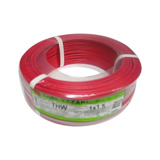 THW power cord ELECTRIC WIRE THW IEC01 YAZAKI 60227IEC01 1X1.5SQMM 100M RED Power cable Electrical work สายไฟ THW สายไฟ