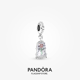 Pandora เครื่องประดับเงิน จี้รูป Disney Beauty and the Beast Enchanted Rose y806