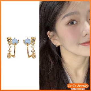 Cocojewelry ใหม่ ต่างหูเพทาย สีฟ้า เข้ากับทุกการแต่งกาย สําหรับผู้หญิง 2022