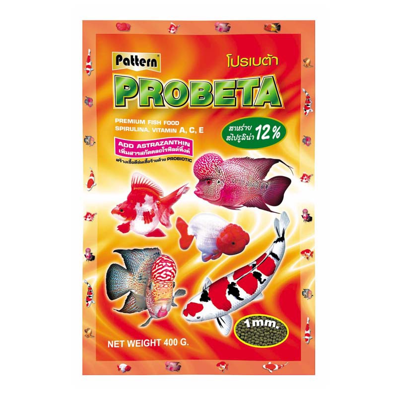 Probeta อาหารปลาโปรเบต้า เม็ดจมน้ำ เม็ด 2 มม. ขนาด 400 กรัม จำนวน 2 ถุง
