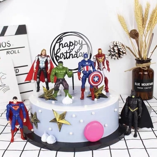 Avengers Cake Decoration Decoration Birthday Decoration Hand-made Birthday Model Gift Captain America Superman Iron Man Cake Decoration