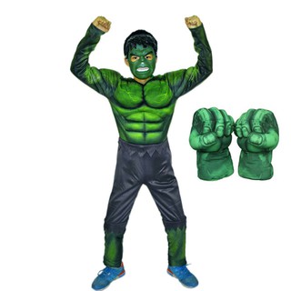 ชุดคอสเพลย์ Superhero Hulk พร้อมถุงมือ เหมาะกับของขวัญวันฮาโลวีน สําหรับเด็ก