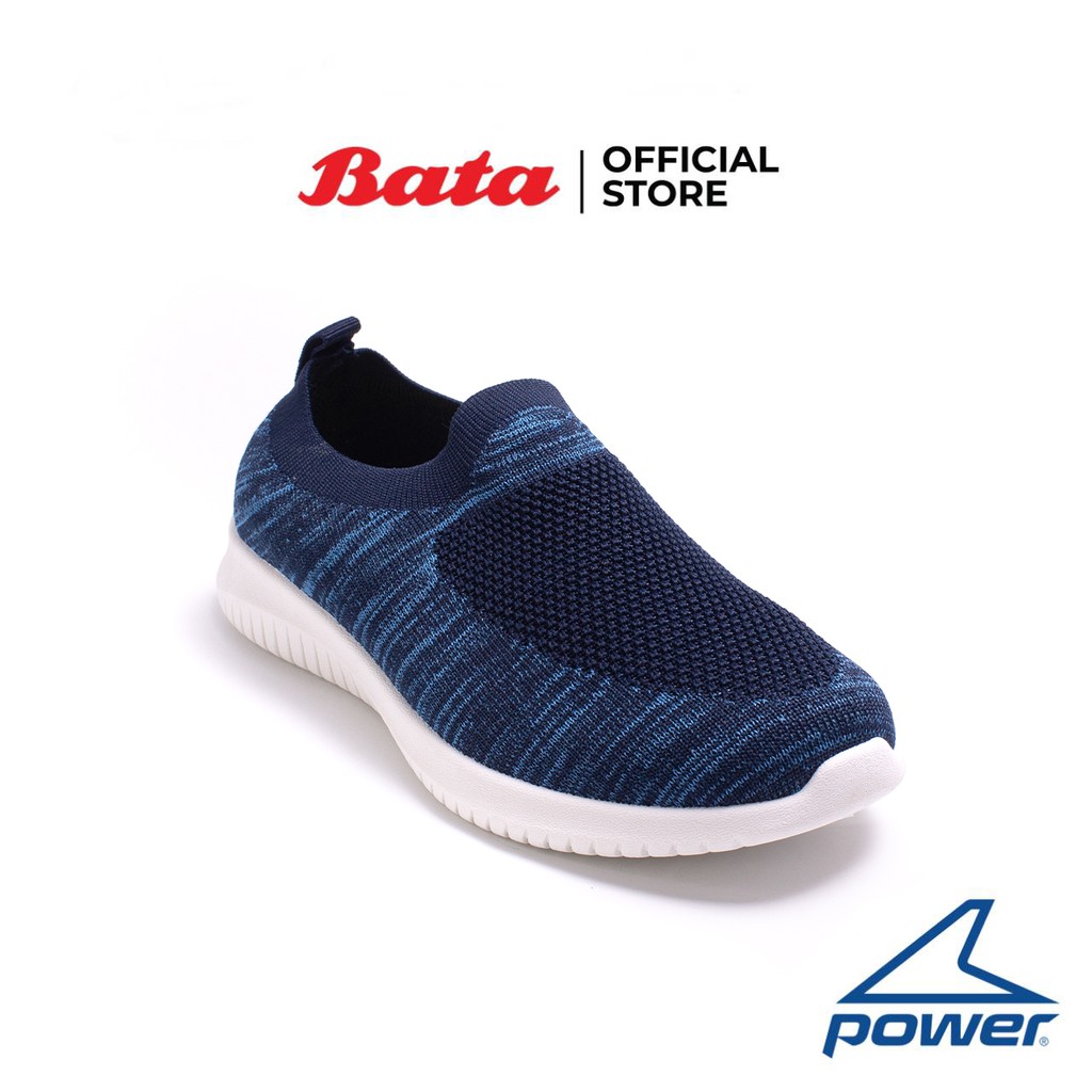 Bata บาจา ยี่ห้อ Power รองเท้าผ้าใบ สนีคเคอร์ รองเท้าลำลอง ขอบผ้ายืด แบบสวม ใส่ออกกำลังกาย รุ่น Groove สีกรมท่า 4599183
