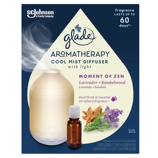 Glade Aromatherapy Cool Mist Diffuser With light เกลด เครื่องกระจายกลิ่นหอมลาเวนเดอร์+ไม้จันทน์หอม ขนาด 16.8มล.