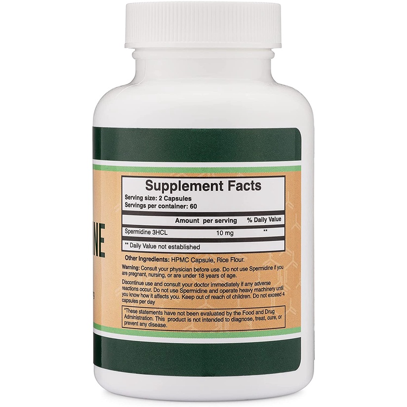 Spermidine 10 mg Double Wood (120 แคปซูล) | สเปอมิดีนจากธรรมชาติ  เสริมการดูแลเซลล์และสุขภาพองค์รวม รูปที่ 3