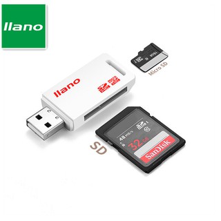 ราคาMTBT992ลด80 llano การ์ดรีดเดอร์ USB3.0 USB2.0  2 in 1 TF / SD ขนาดเล็ก 2-in-1 Card Reader รองรับ TF Card และ SD Card