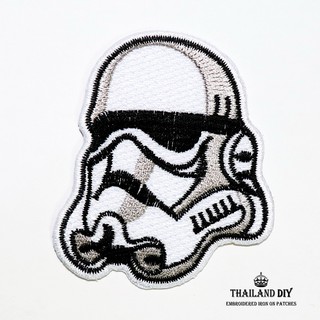 ตัวรีดติดเสื้อ ลายหมวก Stromtrooper Star Wars Patch อาร์มติดเสื้อ สตาร์วอร์ส งานปัก DIY ตัวรีด อาร์ม ติดเสื้อ กระเป๋า