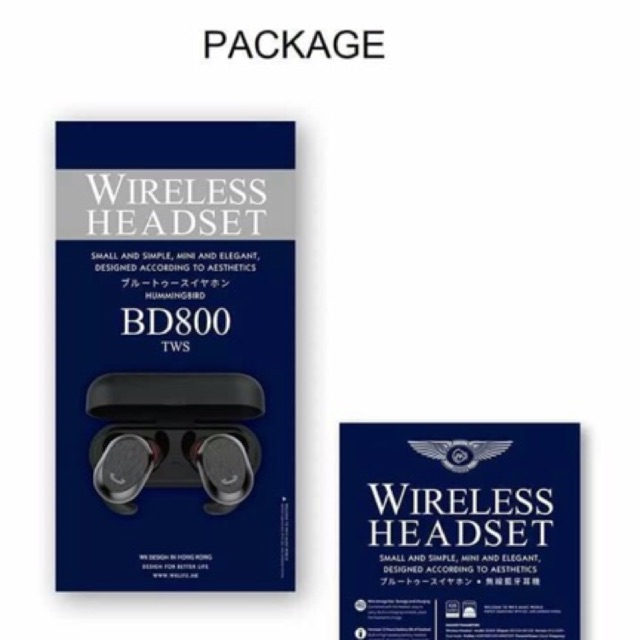 WK BD800 หูฟังTWS Ture Wireless Stereo Bluetooth Earbuds,Mini Cordfree Invisible Bluetooth 4.2 Wireless Earphone