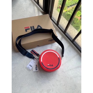 Sale 1200.- กระเป๋าสะพายข้าง Fila White Line Round Shoulder Bags สินค้ามาพร้อมกล่อง สั่งโล้ดจร้า ถ่ายสดจากสินค้าจริง100%