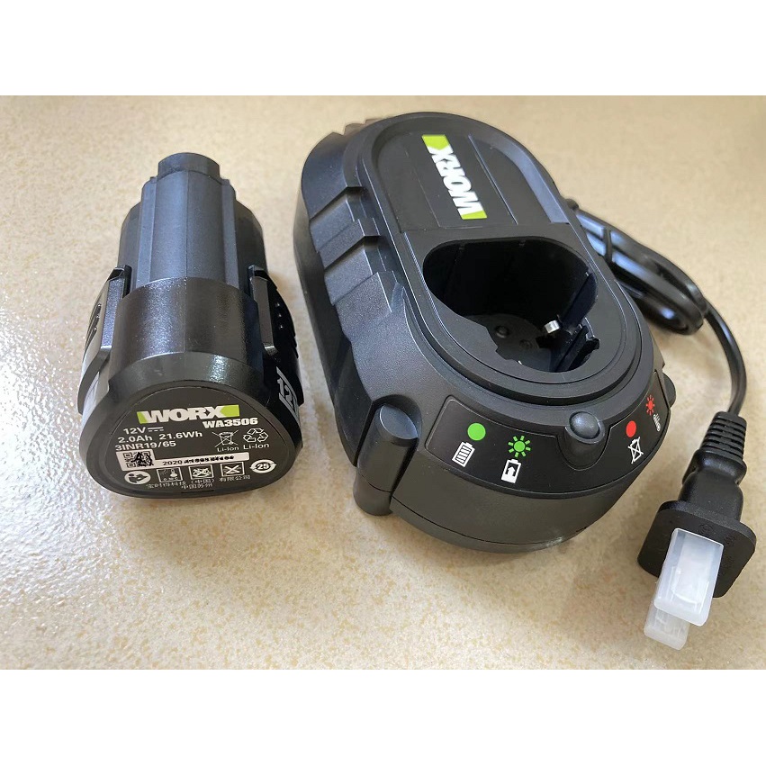 WORX WORX 12V แบตเตอรี่ลิเธียมเครื่องชาร์จ WA3713 WA3768 WA3506 แบตเตอรี่ WORX12V แบตเตอรี่ลิเธียมแพ