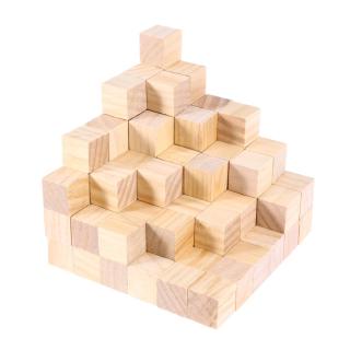 Square wooden diy craft accessories wedding decoration wood handmade diy craft supply game wooden blocks