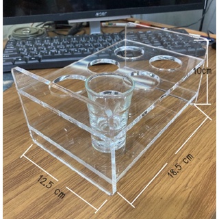 Acituna 6-Hole ล้างอะคริลิกที่วางแก้วช๊อต Rack Barware วิสกี้ถาดวอดก้าเหล้ารัม Tequilaชุดค็อกเทล Organizer