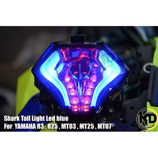 ไฟท้ายมีไฟเลี้ยวในตัว Shark Tail Light Led มี3สี For YAMAHA R3 , MT03