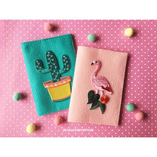 Summer, flamingo, cactus iron-on patch passport cover ปกพาสปอร์ตฟลามิงโก/กระบองเพชร/แคคตัส