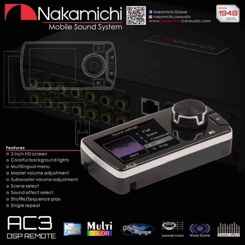 1950บาทจอ2"​คอนโทรล​ DSP​ NAKAMICHI​ AC-3