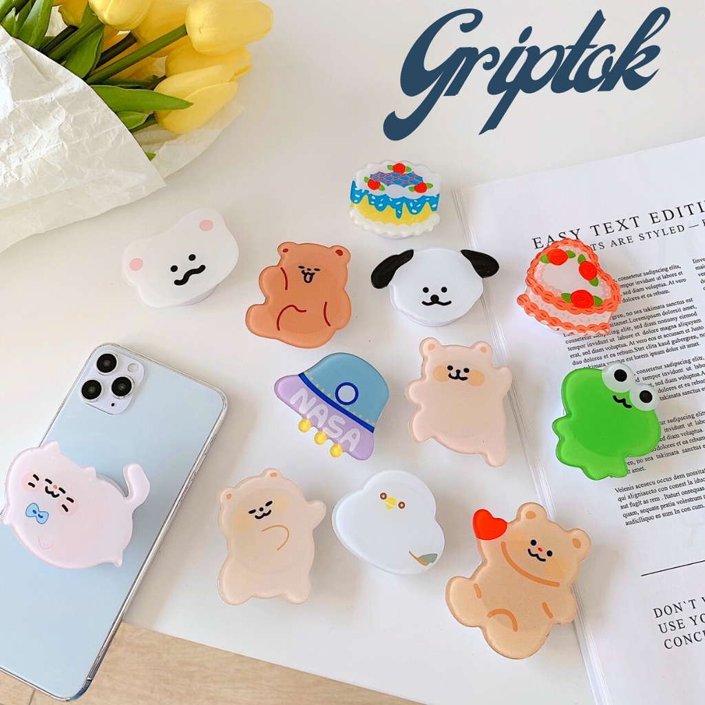 พร้อมส่ง กริ๊ปต็อก ลายการ์ตูน Griptok popsocket กริ๊บต๊อก ที่ติดหลังมือถือ ตัวป๊อปติดมือถือ กริ๊ปต็อก #G07