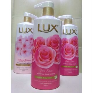 (1ขวด) Lux ครีมอาบน้ำ ซอฟท์ โรส สีชมพู 500ml.