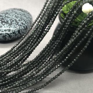 Black Obsidian Small Beads ลูกปัด Obsidian ดำเล็ก ๆ หินธรรมชาติเหลี่ยมเพชรพลอย Cut Shining DIY