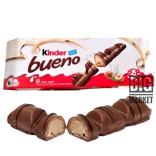 Kinder bueno เวเฟอร์ไส้ครีม milk and hazelnuts มี 16 ชิ้น