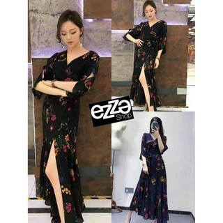 maxi flower prints style korea