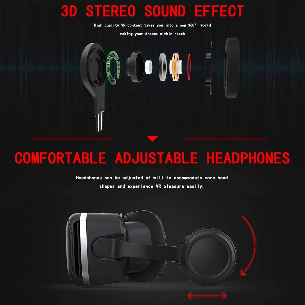 VR Headset with Remote Controller,HD 3D VR Glasses Virtual Reality ...