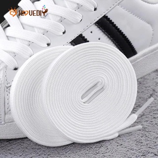 เชือกผูกรองเท้า ยืดหยุ่น แบน สีขาว 1 คู่ / เชือกผูกรองเท้าโพ…
