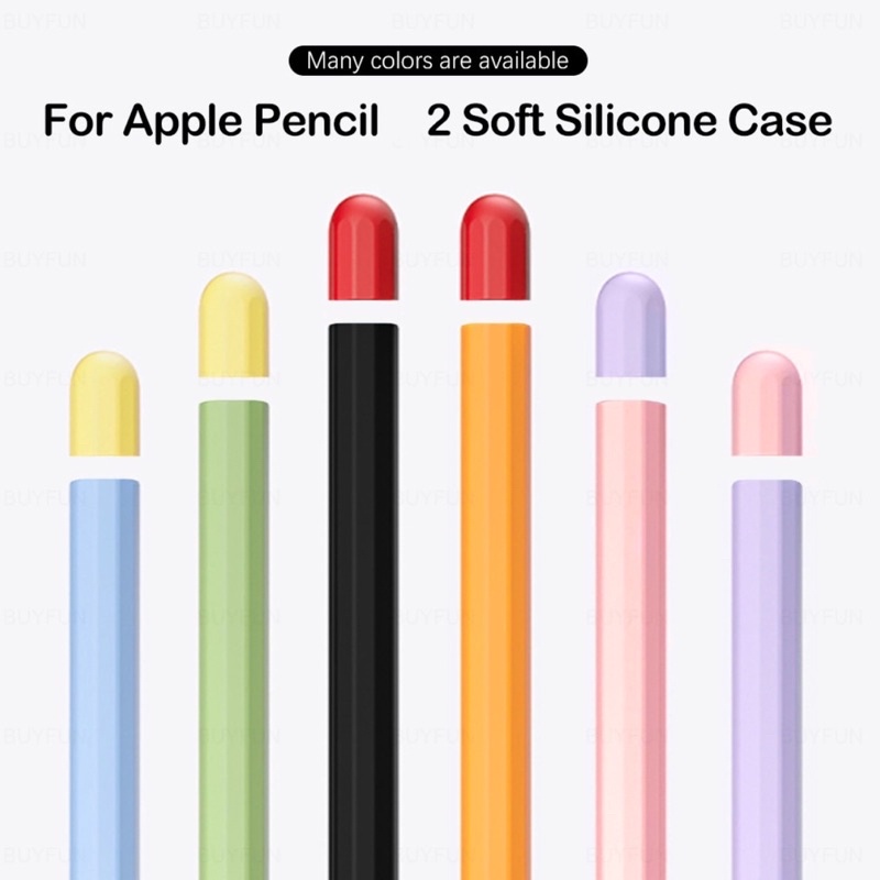 พร้อมส่ง✏️เคสซิลิโคนปากกา Pencil Gen2 silicone Case 1ชุด=เคส1+จุกท้าย2 เคสปากกาipad เคสปากกาไอแพด ปอกปากกาไอแพด