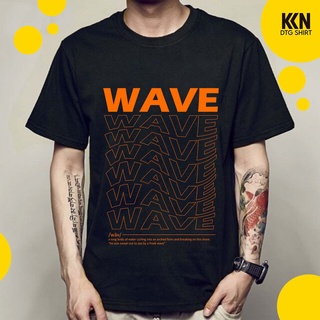 เสื้อยืด WAVE-01 เสื้อยืดแนวสตรีท สวมใส่สบาย ไม่ร้อน ระบายอากาศได้ดี ใส่เล่นสเก็ตสบาย ลายติดแน่น