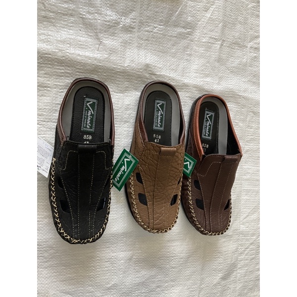 คัทชูรองเท้าผู้ชายแนวMoccasin(มอคคาซิน)เปิดส้นลายช้าง รหัส 858