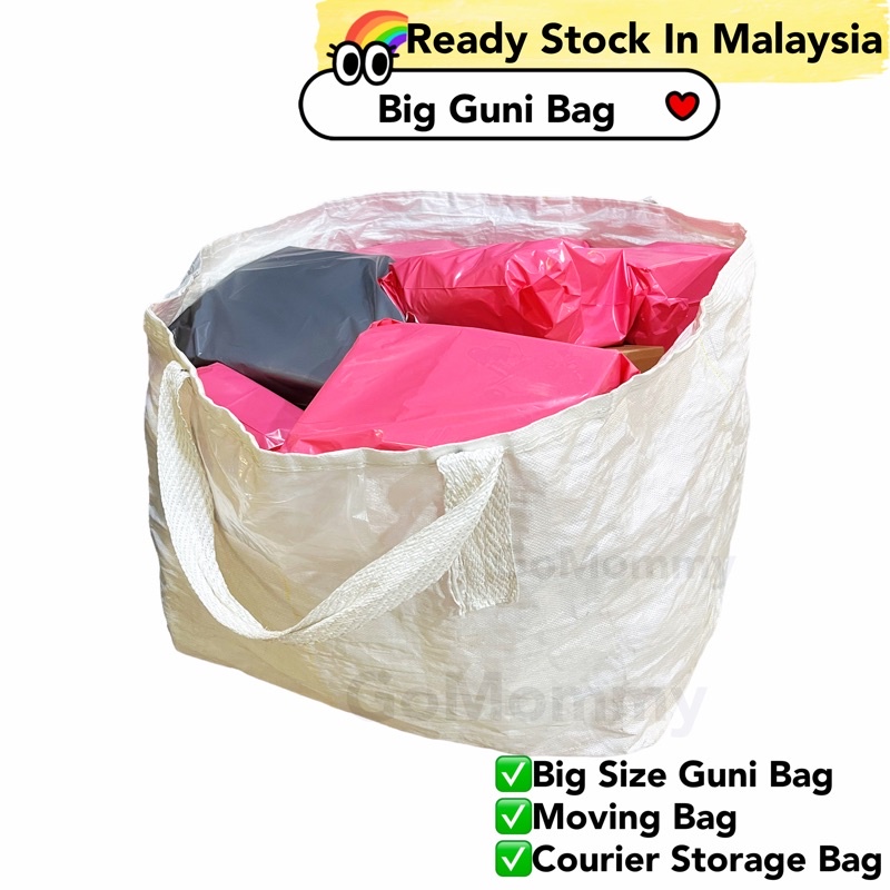 Beg Guni Besar Berzip Pindah Rumah Moving bag Courier Bag Packing Bag Recycle Beg Plastic Storage Be