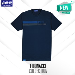 เสื้อยืด AQUANINE-FIBONANCI NAVY เสื้อยืดสีกรม ลิขสิทธิ์แท้