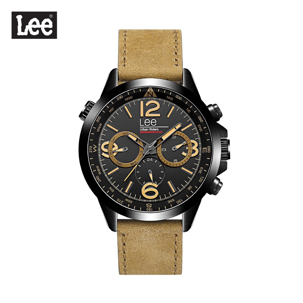 Lee นาฬิกาข้อมือ Metropolitan LES-M45DBL5-19 แบรนด์แท้ USA สายหนังสีน้ำตาล กันน้ำ ระบบอนาล็อก