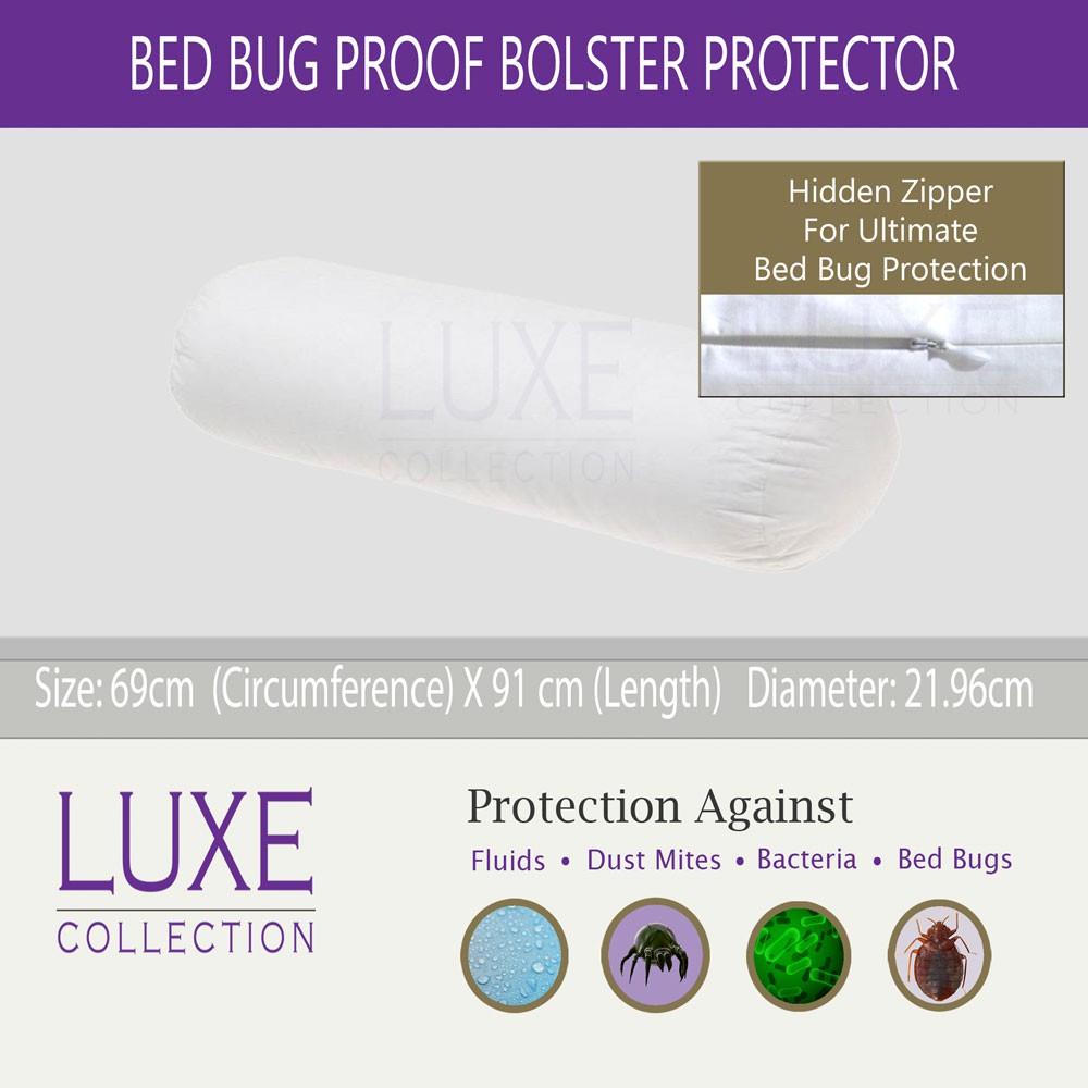 Bed Bug Bolster Protector - ปกป้องกับเตียง Bugs Dust Mites กันน้ํา 100%