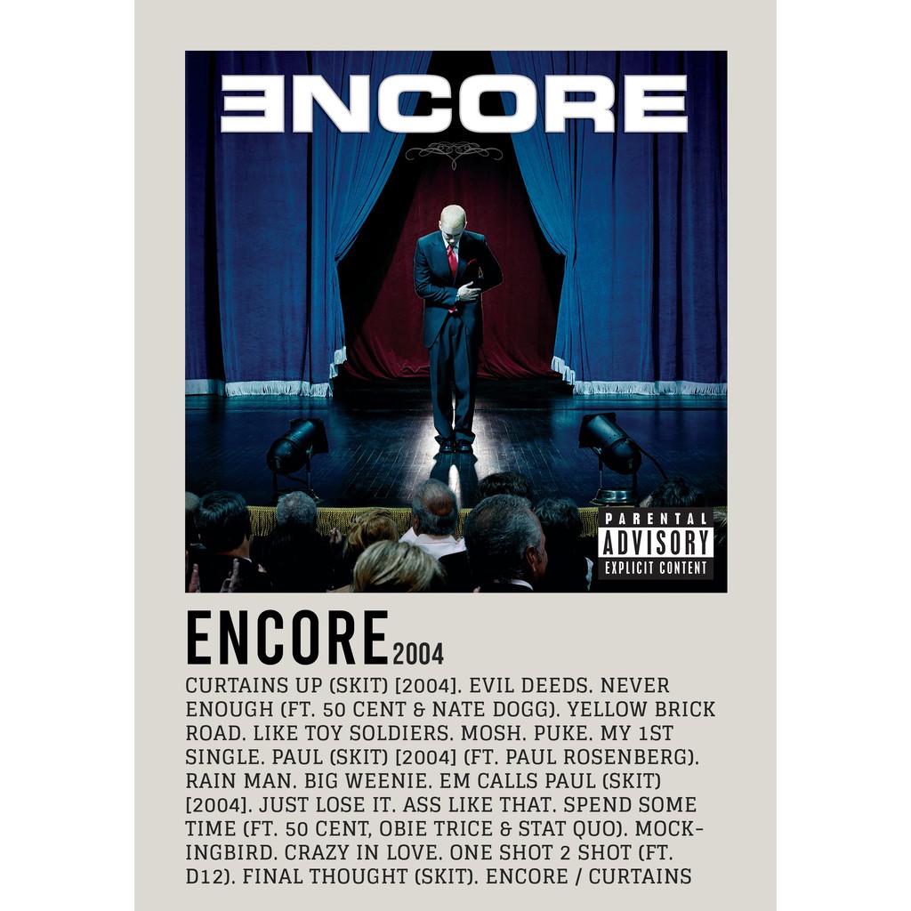 Aesthetic Poster Wall Encore อัลบั้มโดย eminem rapper อันโด่งดัง