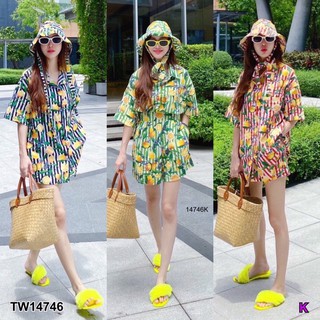 Set 3 ชิ้น เสื้อเชิ้ตแขนสั้น กระดุมหน้า WS14746