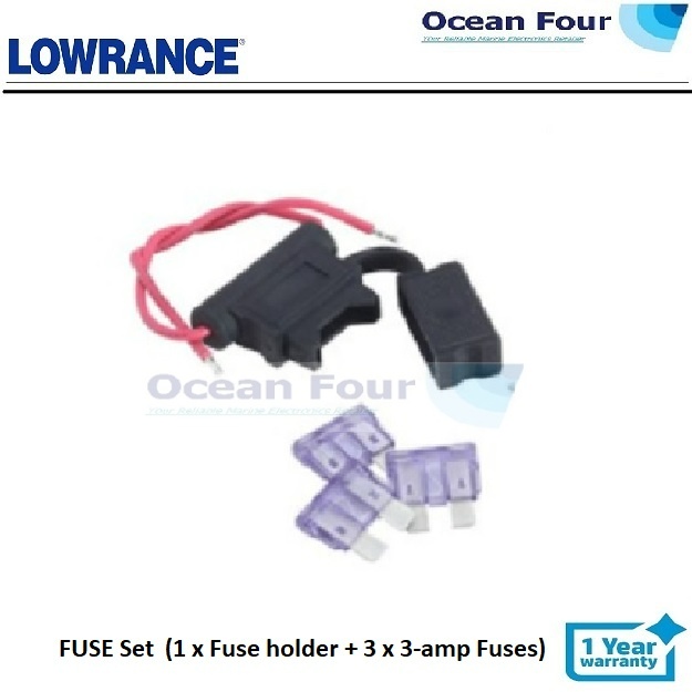 Lowrance FUSE Set (1 x ที่ใส่ฟิวส์ + ฟิวส์ 3 แอมป์ 3 ชิ้น)