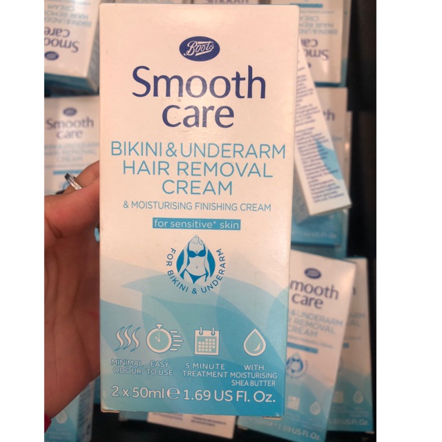 แท Boots Smooth Care Bikini Underarm Hair Removal Cream 2x50ml