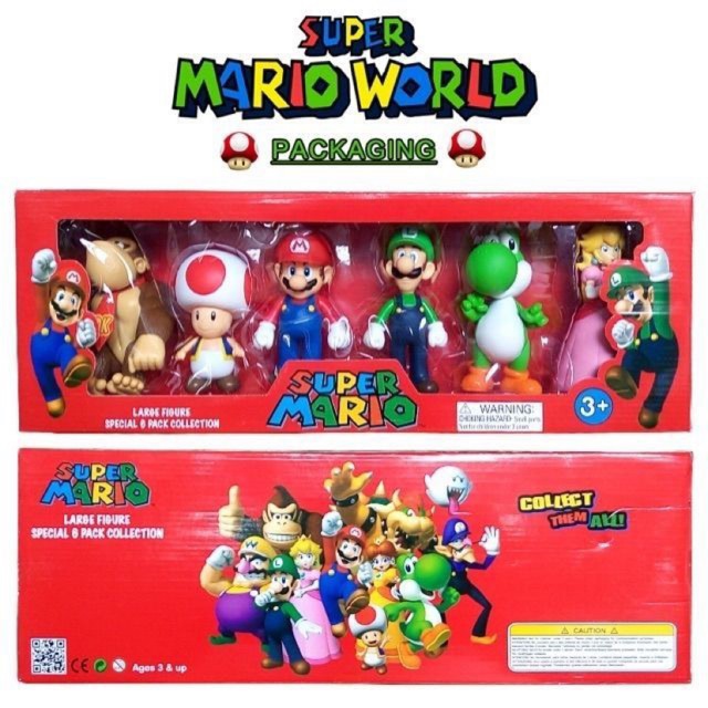 โมเดลมาริโอ้เซ็ต6ตัวใหญ่(Marioworld)💕สูง12-14cm.พร้อมส่งจากไทย