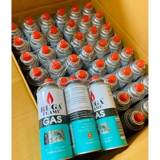 [48 กระป๋อง] BUGA FLAME น้ำหนักรวมกระป๋อง 355 กรัม ฝาแดง แก๊สกระป๋อง แก๊สเตาปิคนิค รบกวนส่ง 1 ชิ้น/ออเดอร์