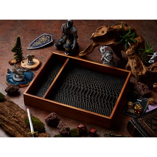 DND Dice Tray (Product does not include dice) | Dice Tray | Black &amp; Gold Scale | Dungeons and Dragons Dice | DnD Dice